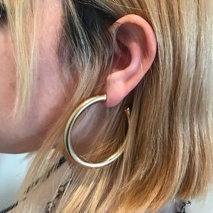 Hollow Tubular Hoops Earrings